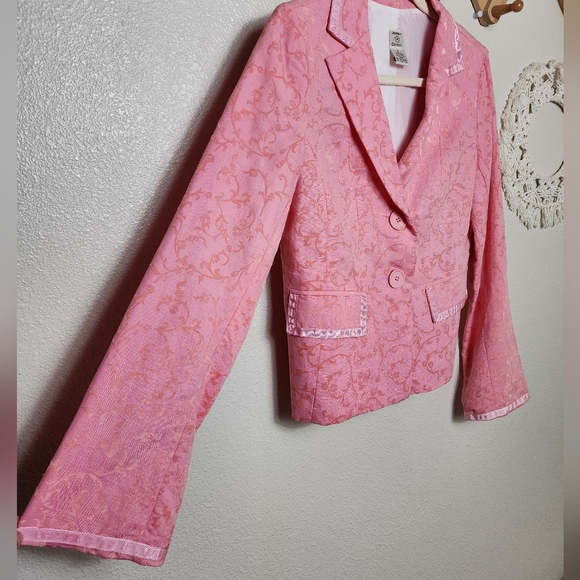 Johnny Was Pink Paisley Jaquard Double Button Collared Blazer Women's Si… - Picture 3 of 11